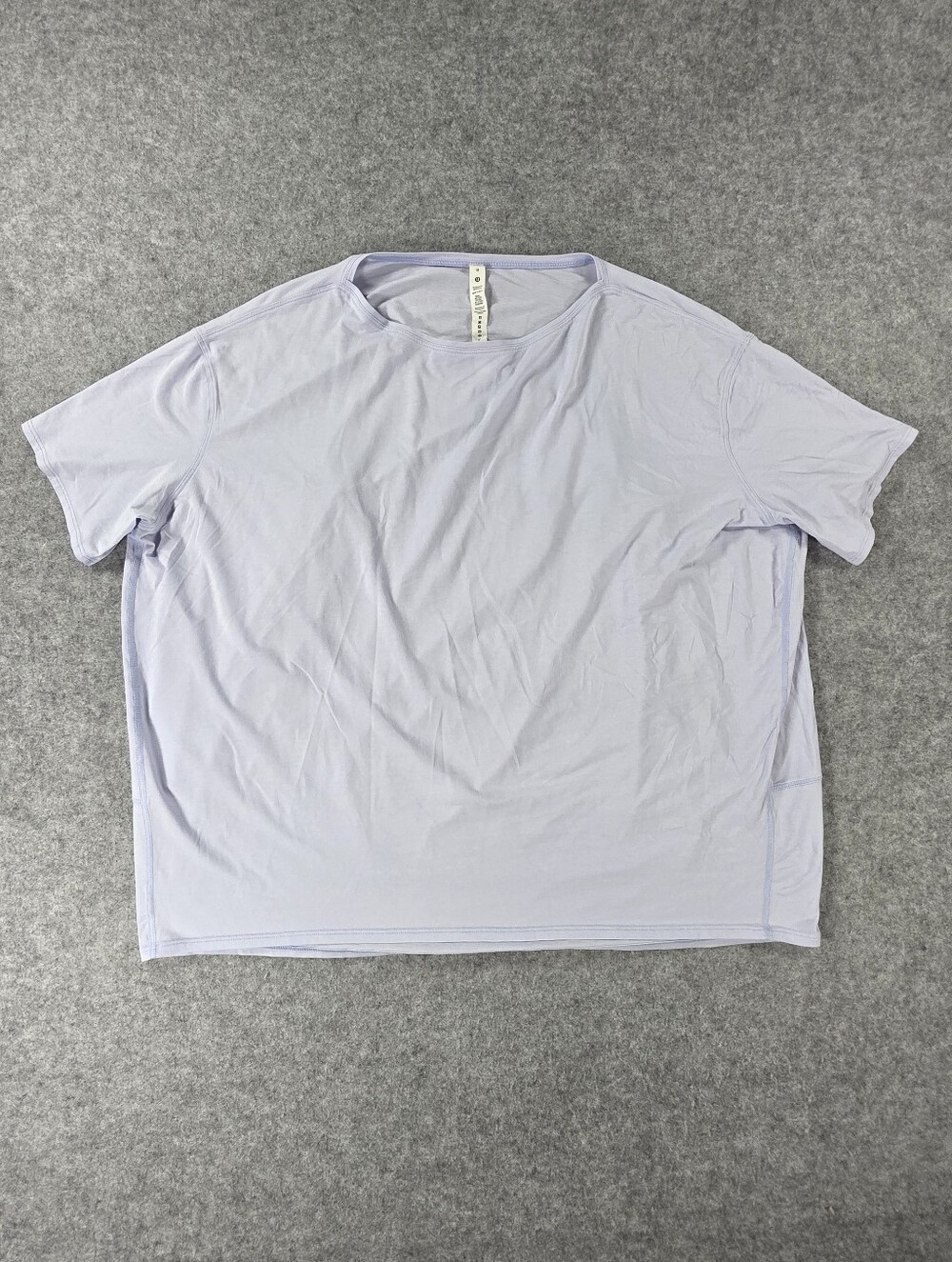 lululemon Back In Action Pima Cotton Light Lavender Crew Tee Oversized Sz 18